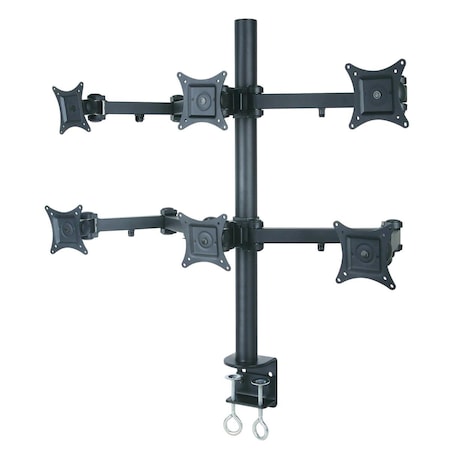 Nextgen 13-24 in. Desk Mount for 6 Monitors, Black NE3005200